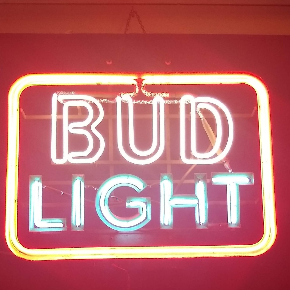 Vintage BudLight neon tubular sign